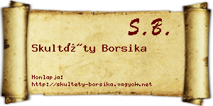 Skultéty Borsika névjegykártya